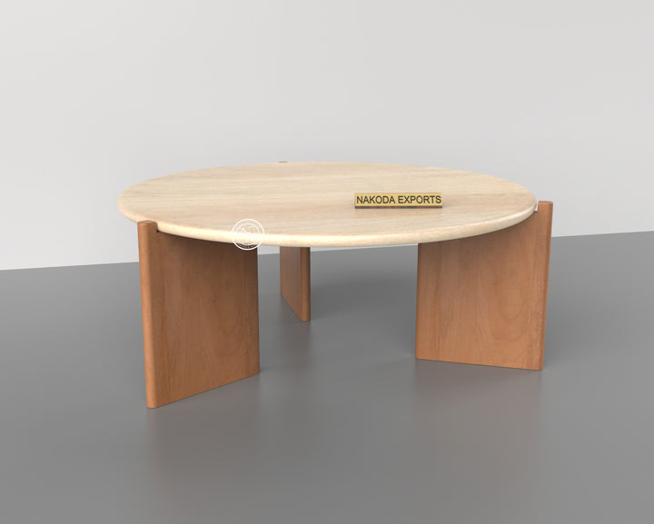 White and Wood Fusion Coffee Table