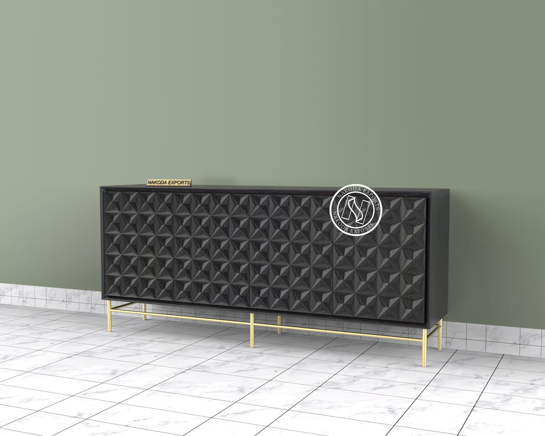 Serenity Pattern Black Finish Sideboard