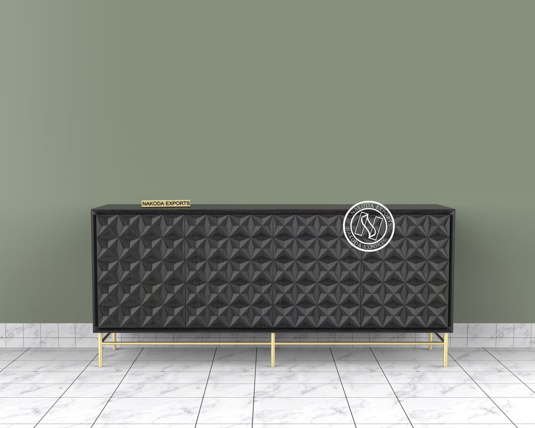 Serenity Pattern Black Finish Sideboard