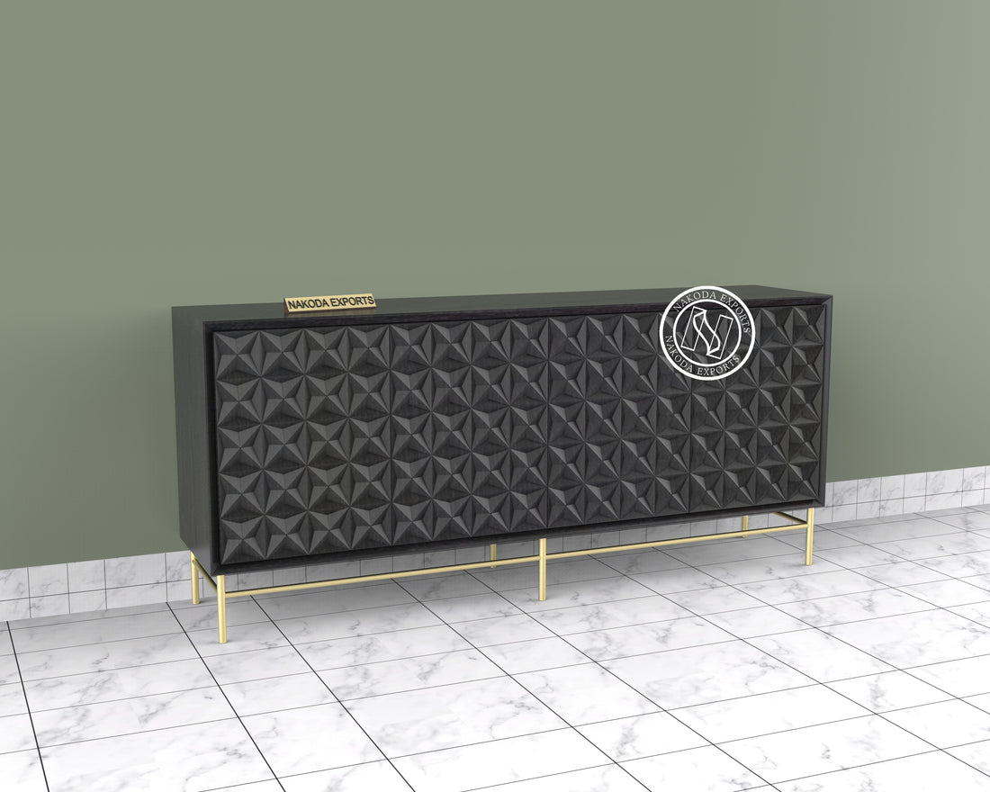 Serenity Pattern Black Finish Sideboard