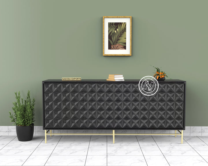 Serenity Pattern Black Finish Sideboard