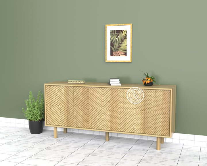 Herringbone Pattern 4 Door Sideboard