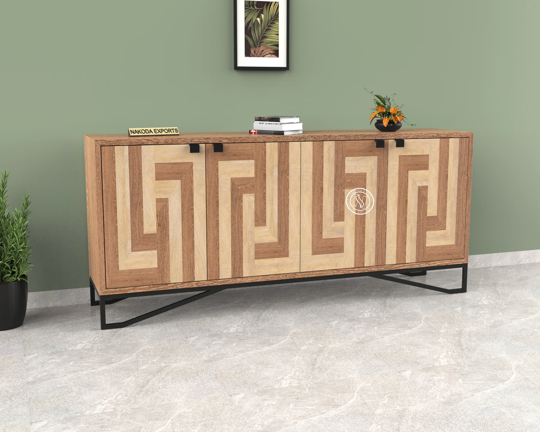 Montreal Dark and Light Natural Mango Wood  Sideboard