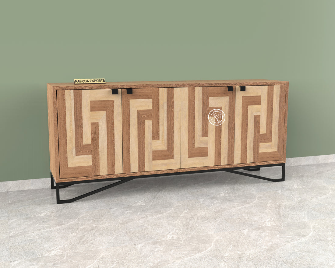 Montreal Dark and Light Natural Mango Wood  Sideboard