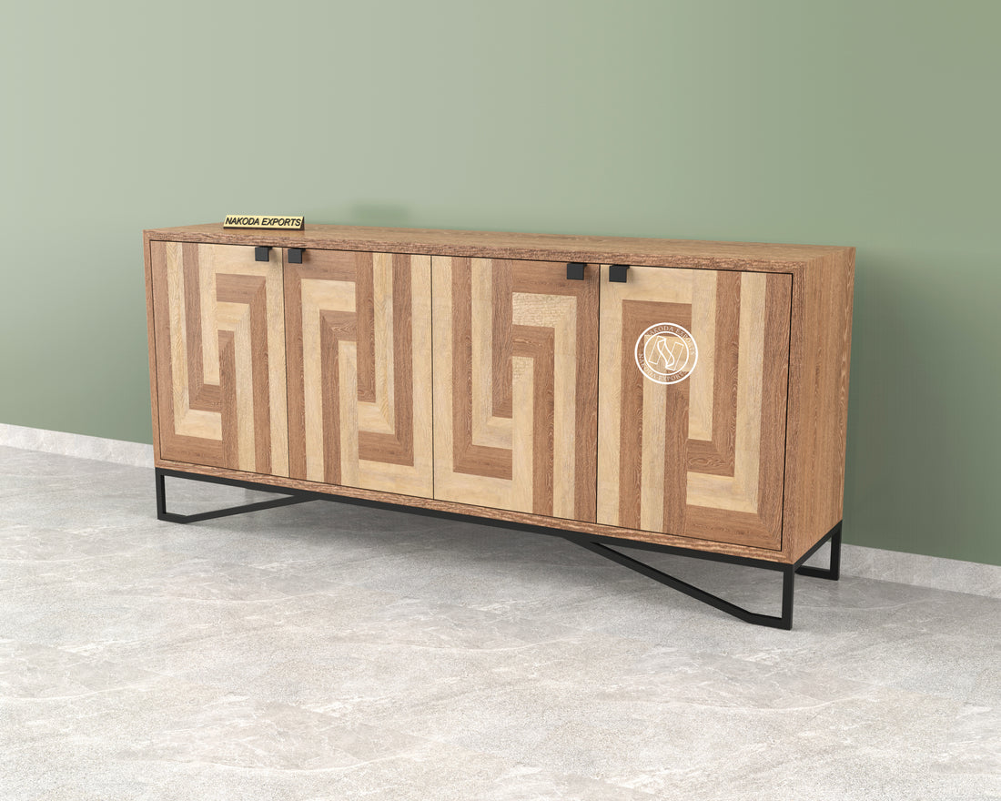 Montreal Dark and Light Natural Mango Wood  Sideboard