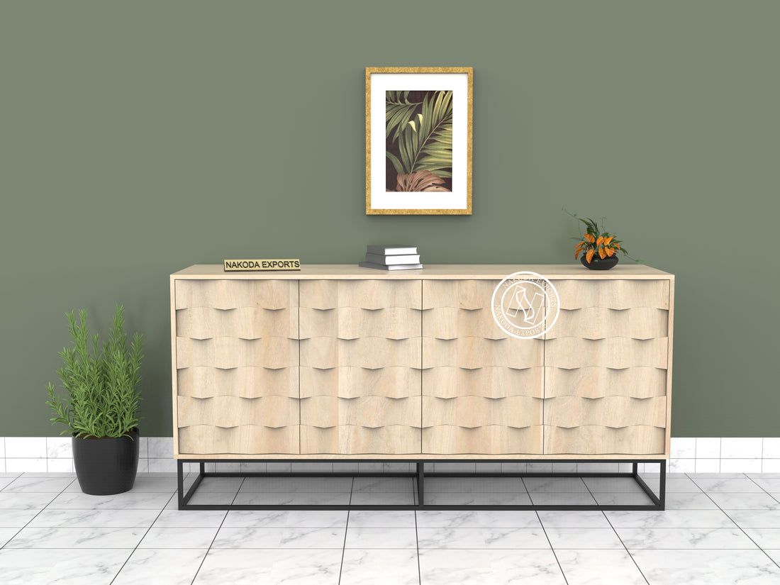 Cascade Pattern Mango Wood Sideboard