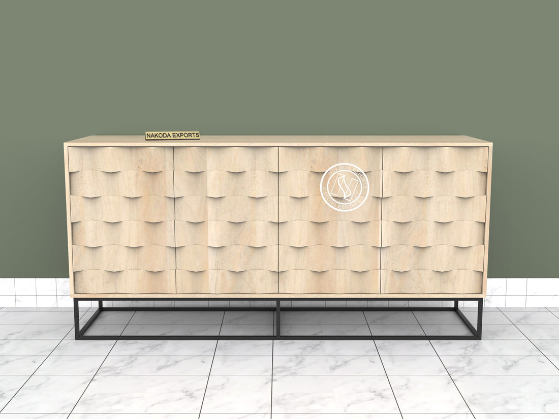 Cascade Pattern Mango Wood Sideboard