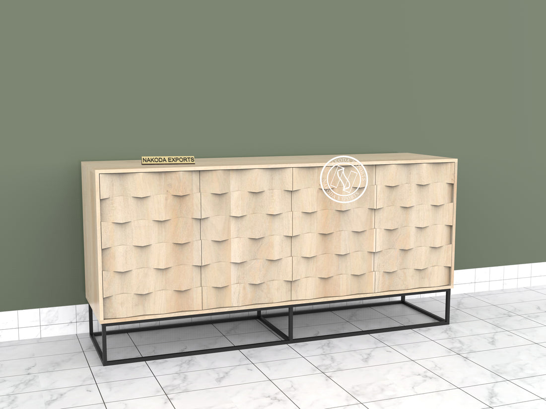 Cascade Pattern Mango Wood Sideboard