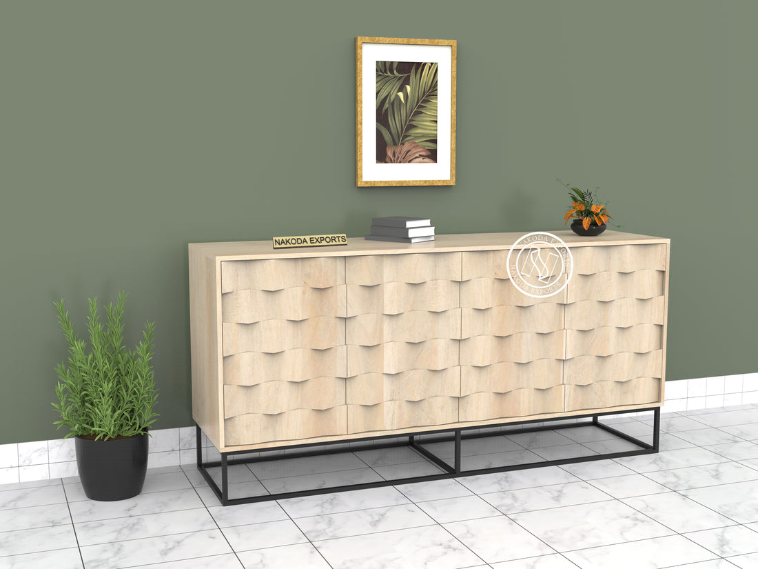 Cascade Pattern Mango Wood Sideboard