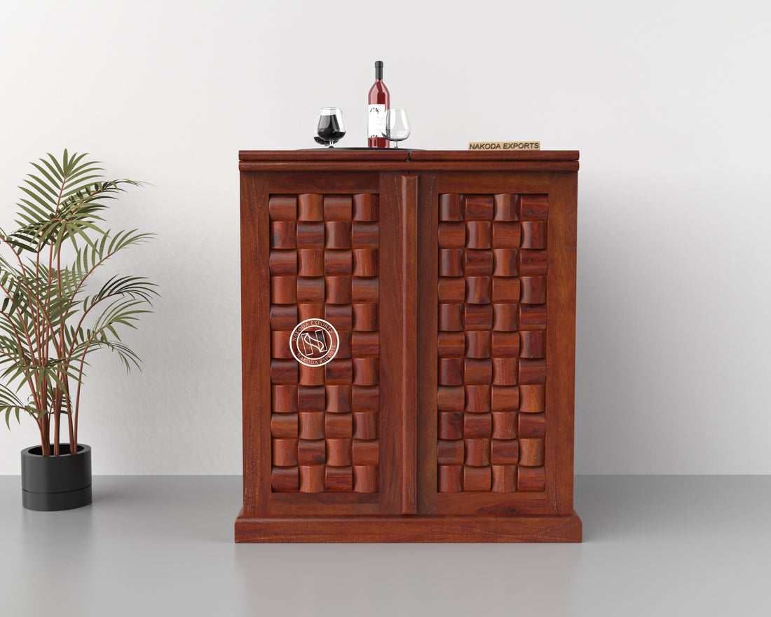 Woven Wooden Design Cabinet