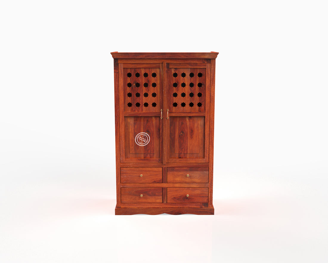 AG Lattice Wooden Cabinet with Drawers