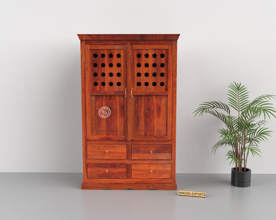 AG Lattice Wooden Cabinet with Drawers