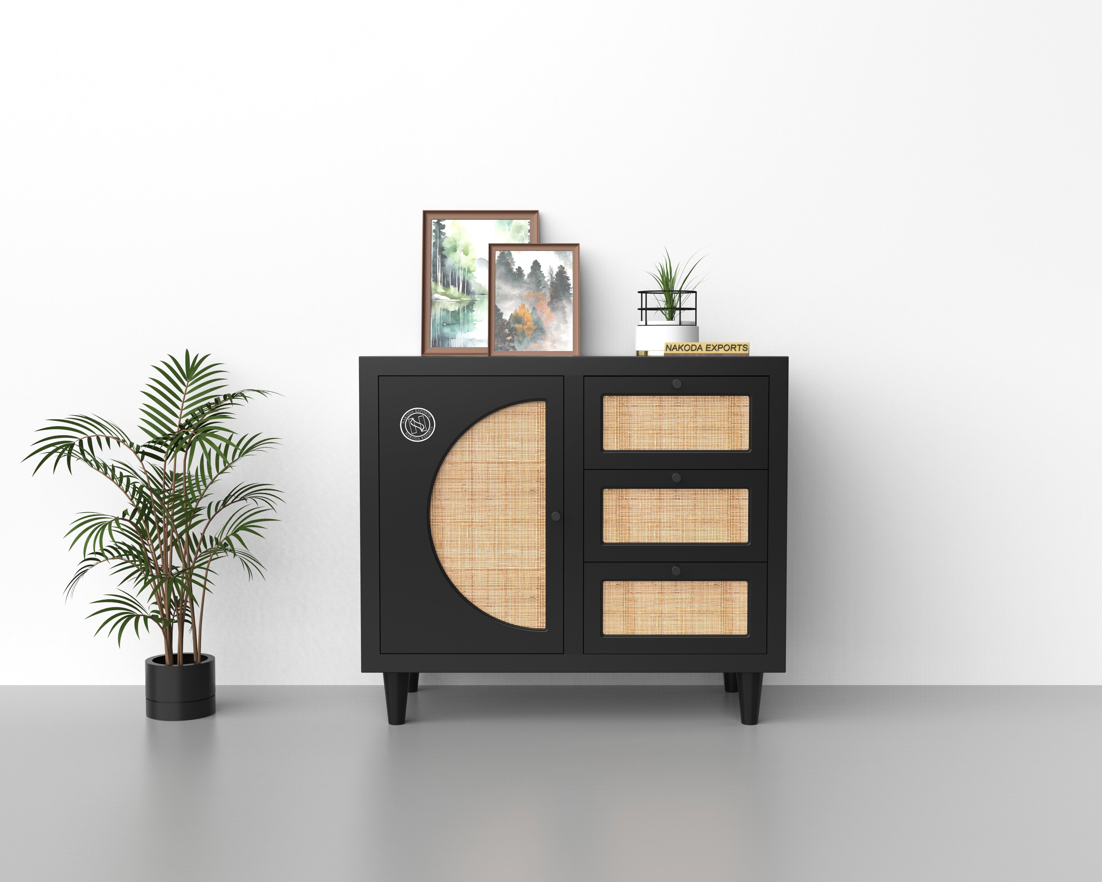 The Rattan Accent Storage Cabinet