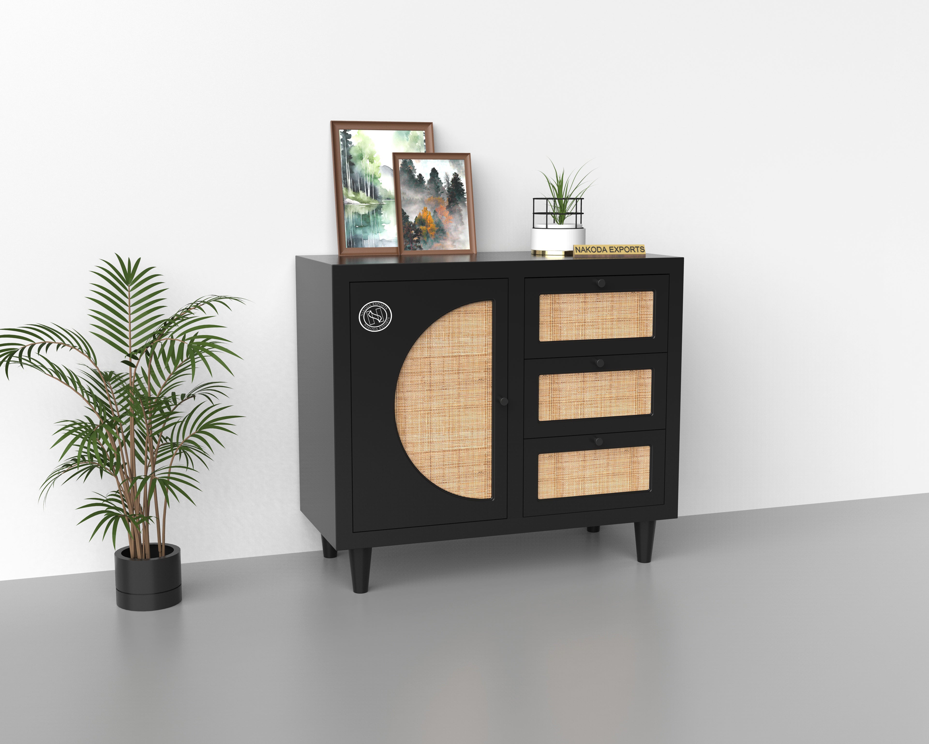 The Rattan Accent Storage Cabinet