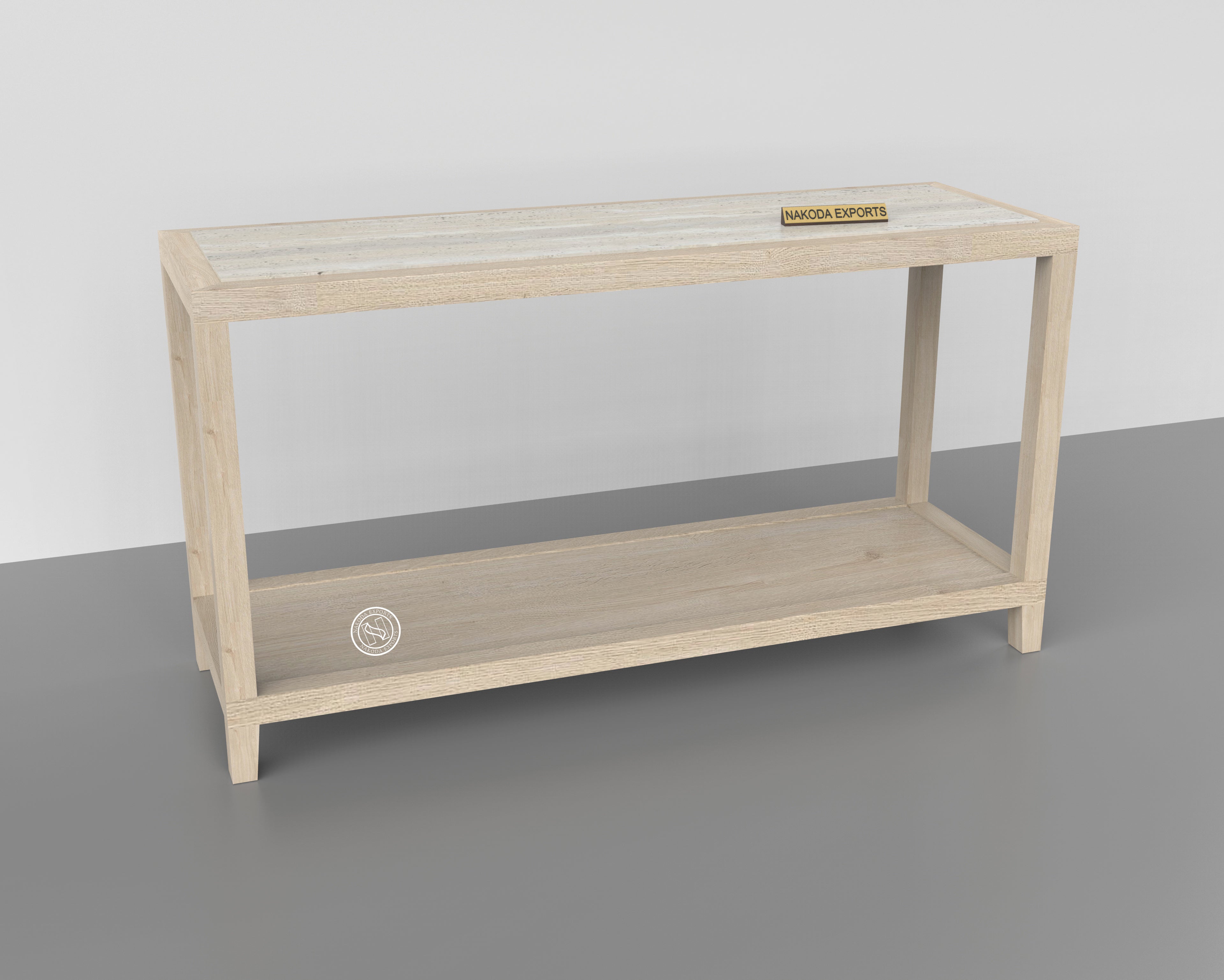 Linea Travertine Console Table