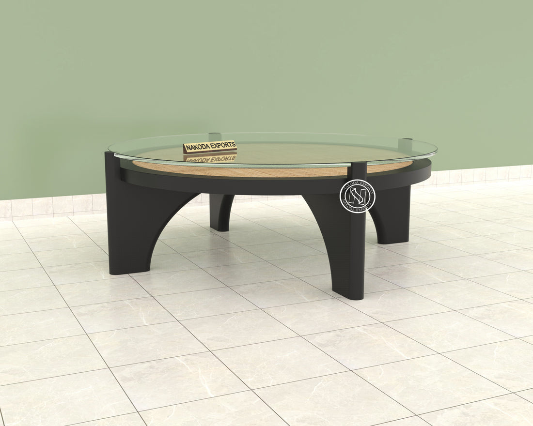 Cane nd Glass Coffee Table