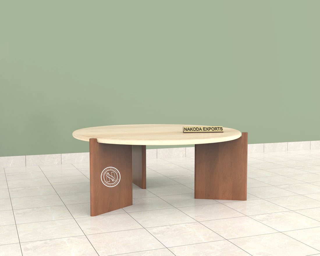 White and Wood Fusion Coffee Table