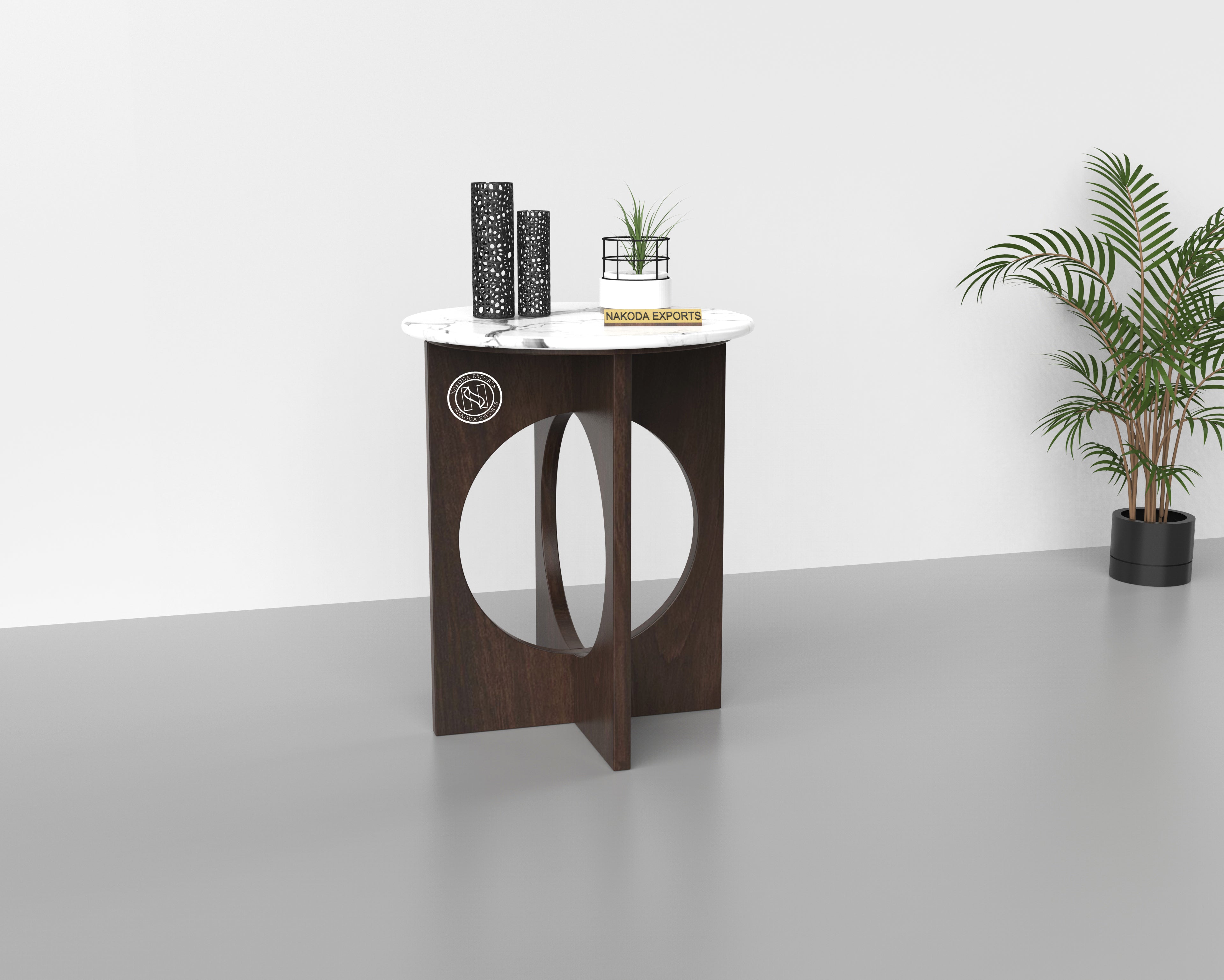 Circular Elegance Marble Side Table