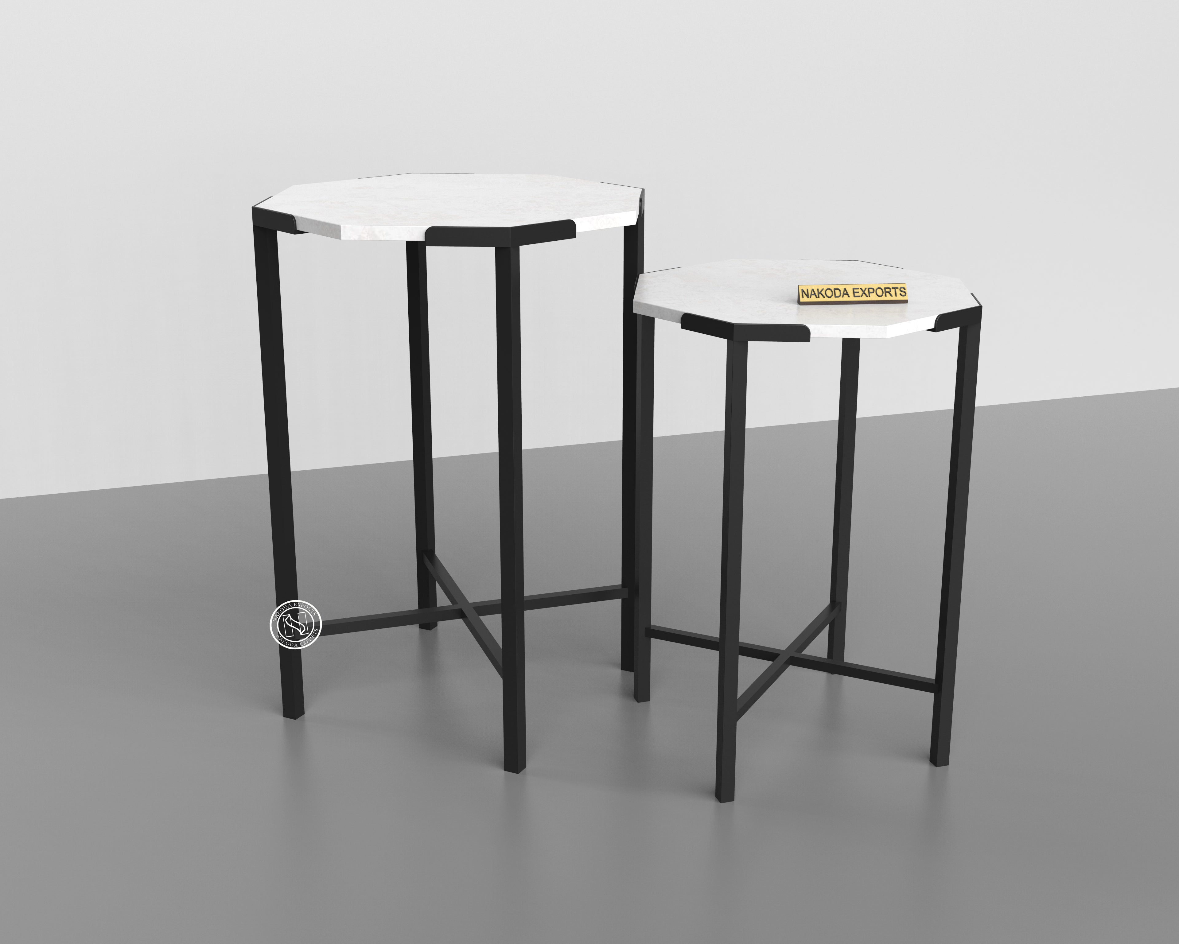 ETERNA ROUND MARBLE NESTING TABLE