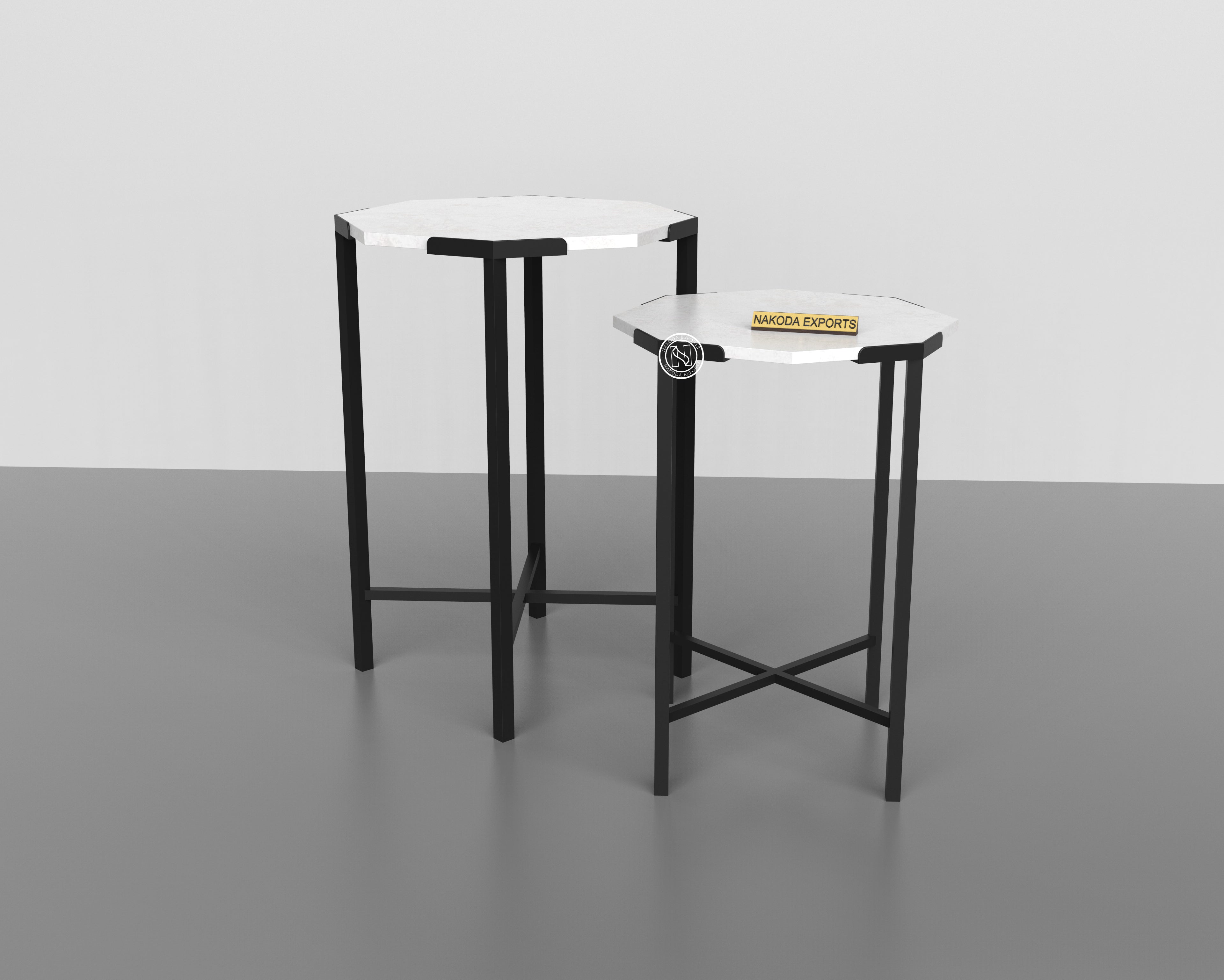 ETERNA ROUND MARBLE NESTING TABLE