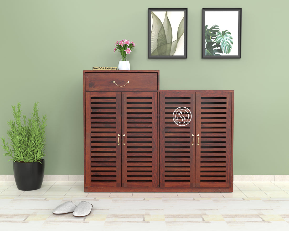 Sheesham Wood entryway shoe storage