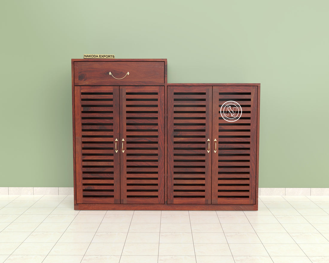 Sheesham Wood entryway shoe storage