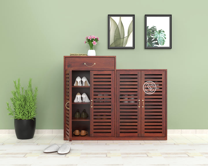 Sheesham Wood entryway shoe storage